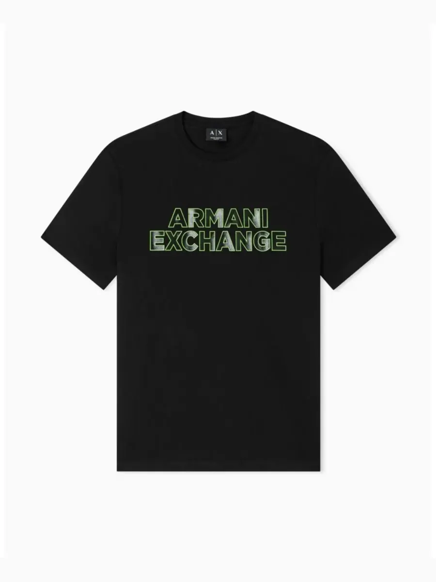 Мужская футболка с логотипом Elevated A|X Armani Exchange — изображение 5 из 5, черный