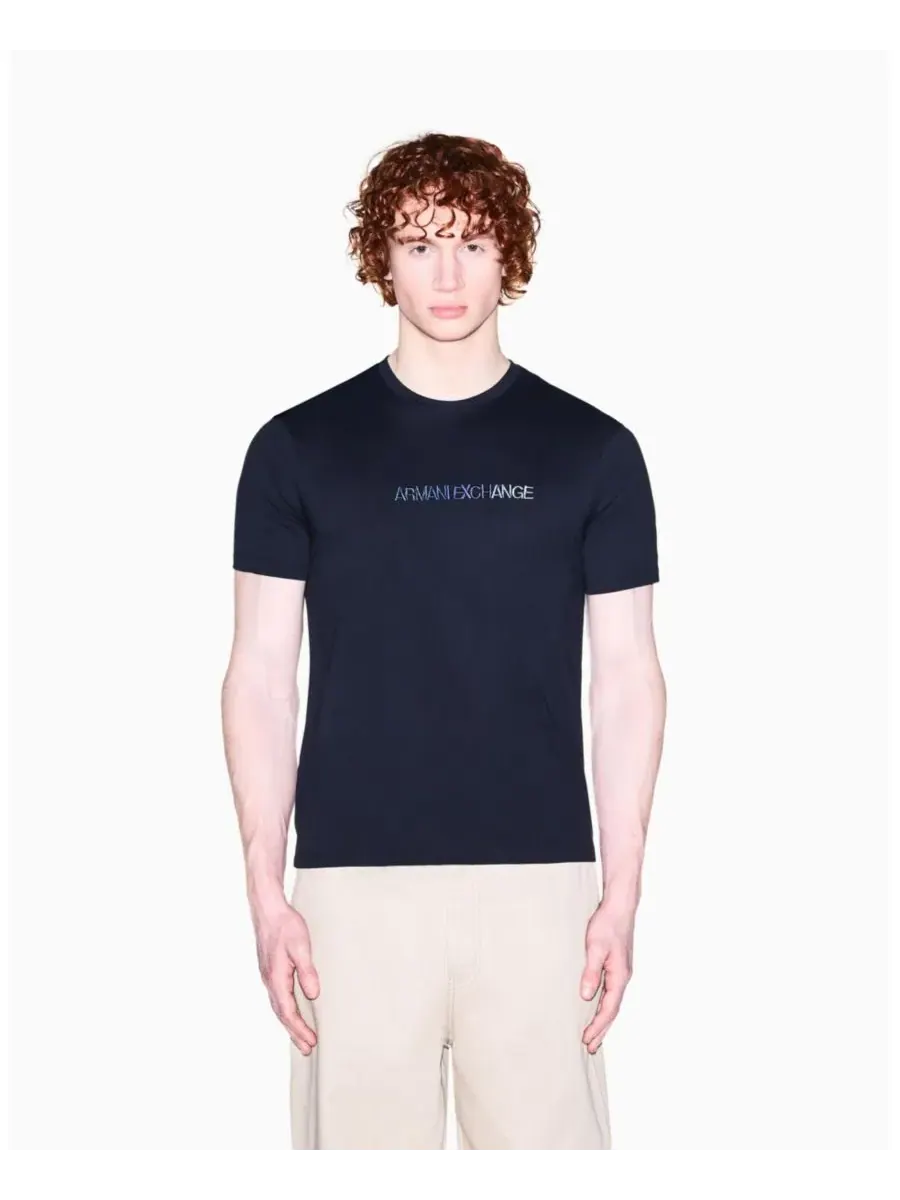 Мужская футболка с коротким рукавом и радужным логотипом A|X Armani Exchange