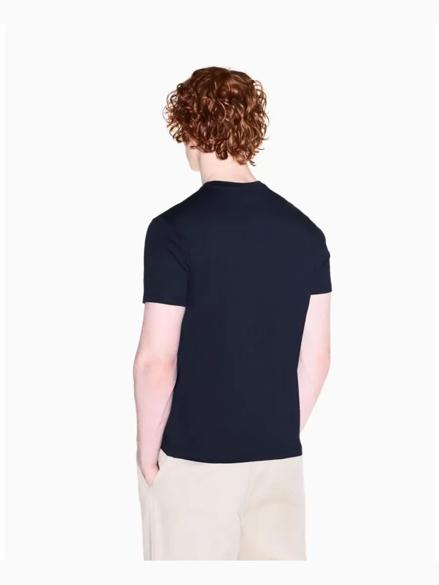 Мужская футболка с коротким рукавом и радужным логотипом A|X Armani Exchange — изображение 3 из 5, глубокий темно-синий