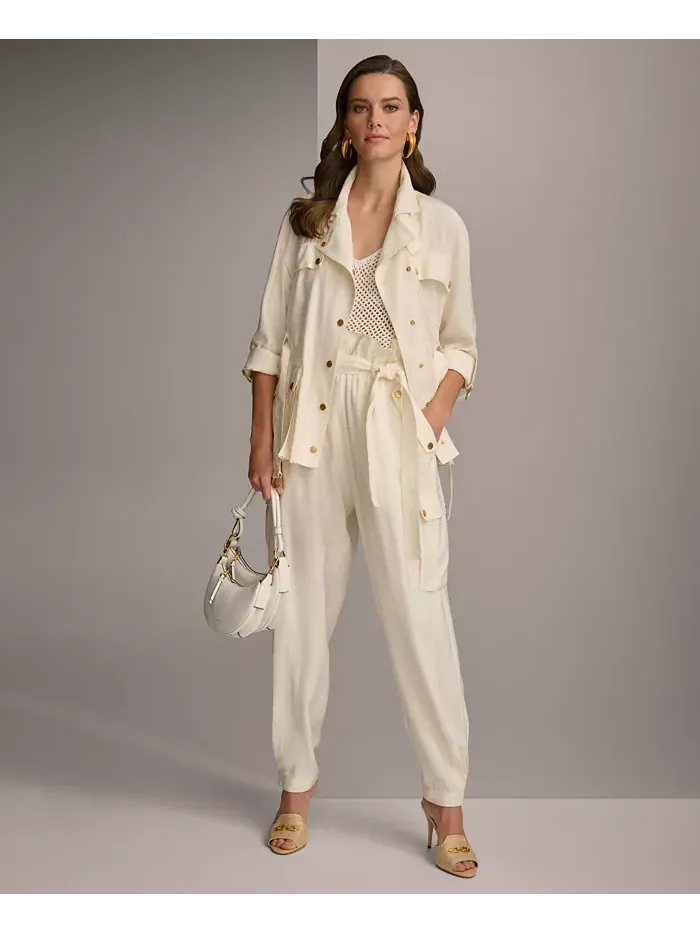 Женская металлизированная трикотажная майка Donna Karan Donna Karan New York — изображение 8 из 8, бледный золотистый