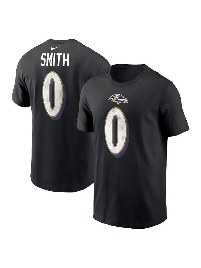 Мужская черная футболка Roquan Smith Baltimore Ravens с именем и номером игрока Nike — изображение 1 из 3, черный