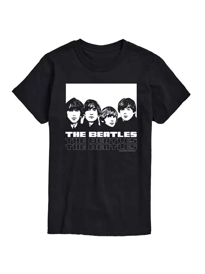 Мужская футболка с коротким рукавом The Beatles Group AIRWAVES — изображение 1 из 3, черный
