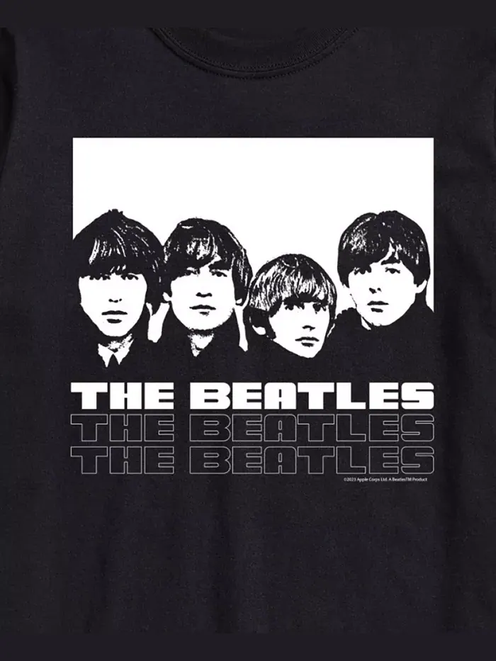Мужская футболка с коротким рукавом The Beatles Group AIRWAVES — изображение 3 из 3, черный