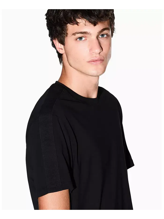 Мужская футболка с логотипом из галуна A|X Armani Exchange — изображение 3 из 4, черный
