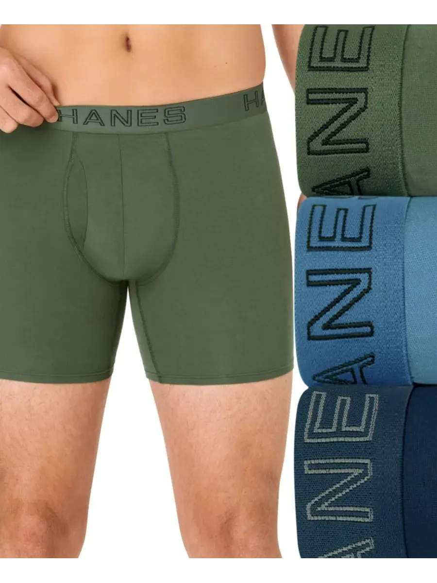Hanes Мужские боксеры Ultimate Stretch, комплект из 3 штук — изображение 1 из 6, разноцветный