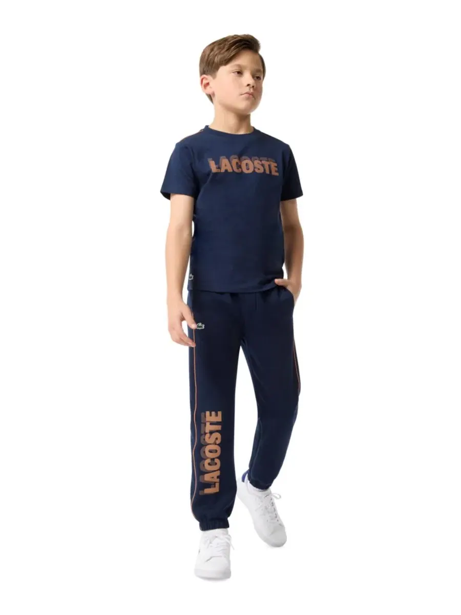 Спортивная футболка с графическим принтом для мальчиков 10-16 лет Lacoste, морской — изображение 2 из 6
