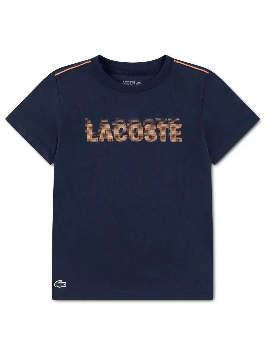 Спортивная футболка с графическим принтом для мальчиков 10-16 лет Lacoste, морской — изображение 4 из 6