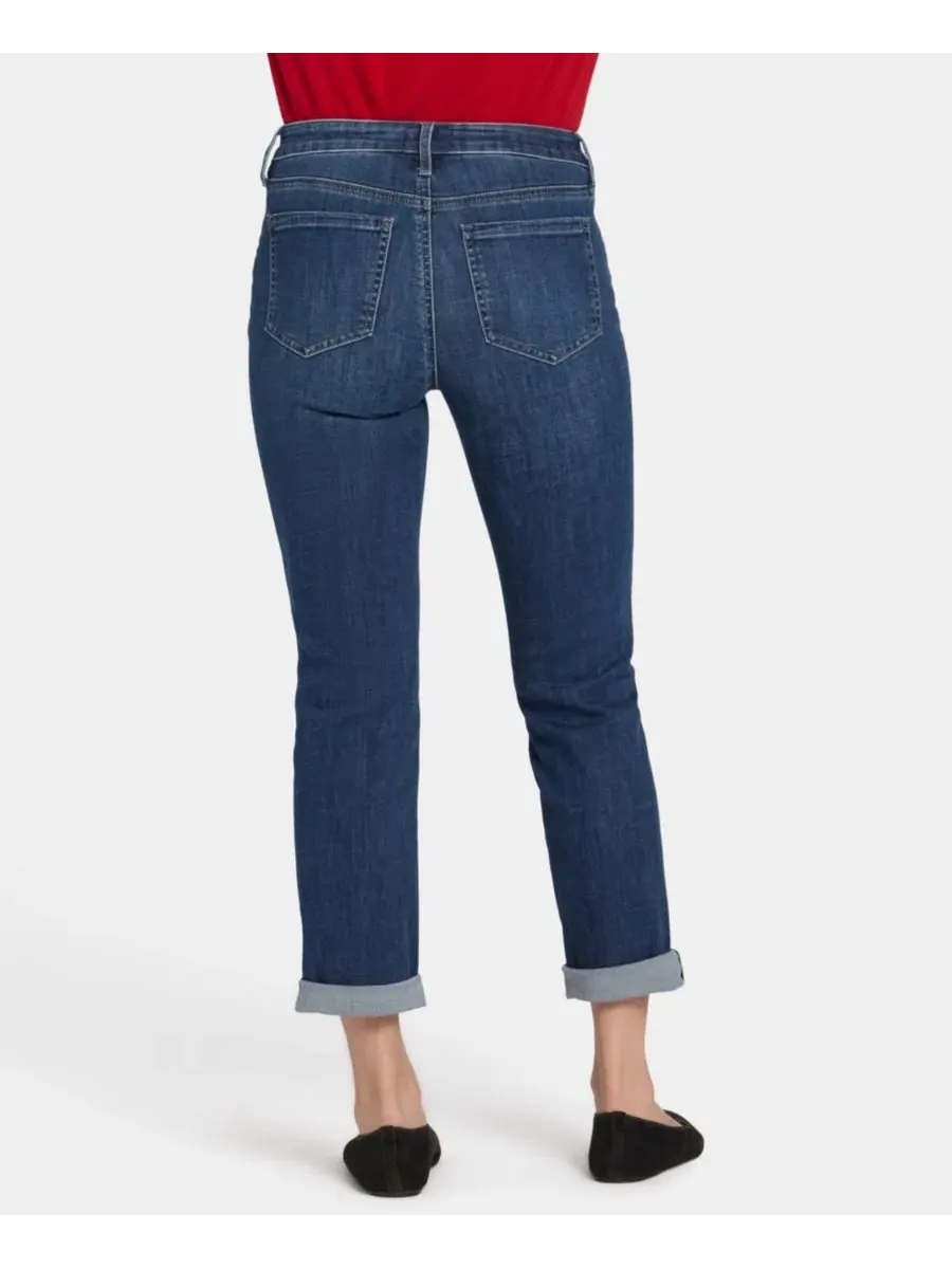 Укороченные джинсы Petite Sheri Slim с подвернутыми манжетами и технологией Lift Tuck Nydj — изображение 5 из 5, сапфир лувра