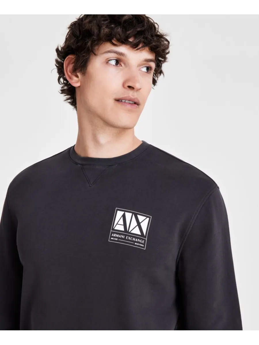 Мужская флисовая рубашка с эффектом выцветания A|X Armani Exchange — изображение 3 из 3, черный