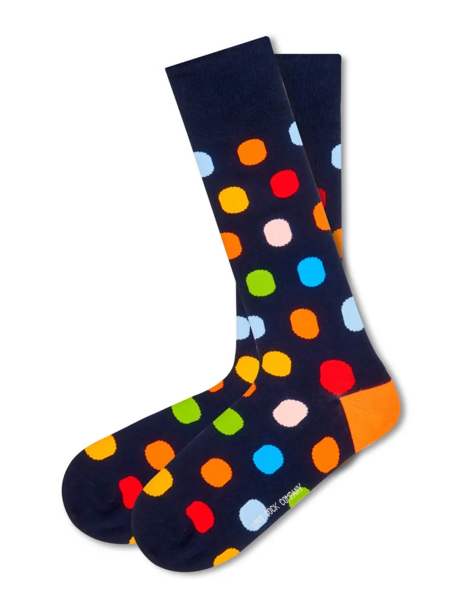 Мужские носки в крупный горошек Love Sock Company — изображение 1 из 3, темно-синий
