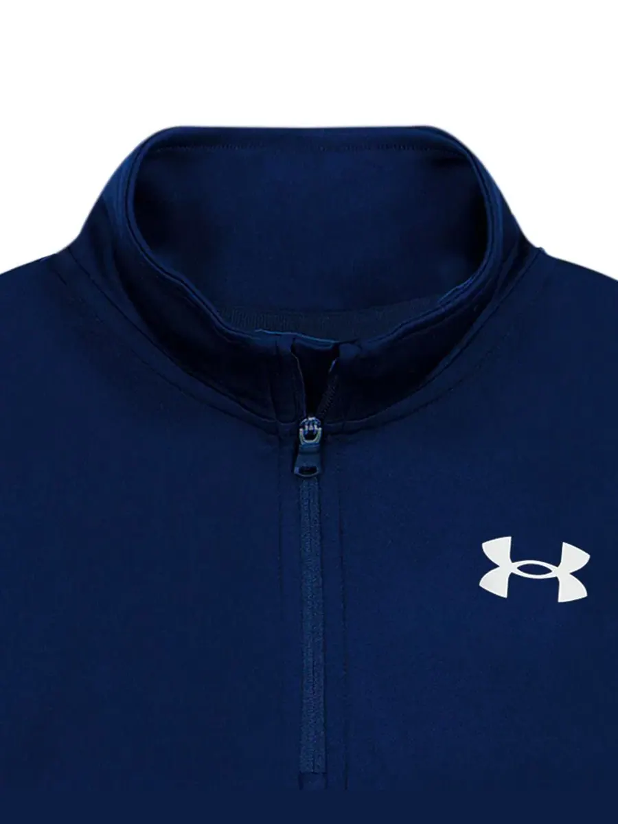 Комплект из лонгслива и джоггеров с четверть-застежкой, модель Under Armour — изображение 3 из 7, черный темно-синий