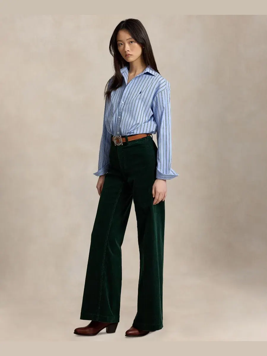 Брюки женские из вельвета Beaton Corduroy Flared Polo Ralph Lauren — изображение 2 из 5, зеленый