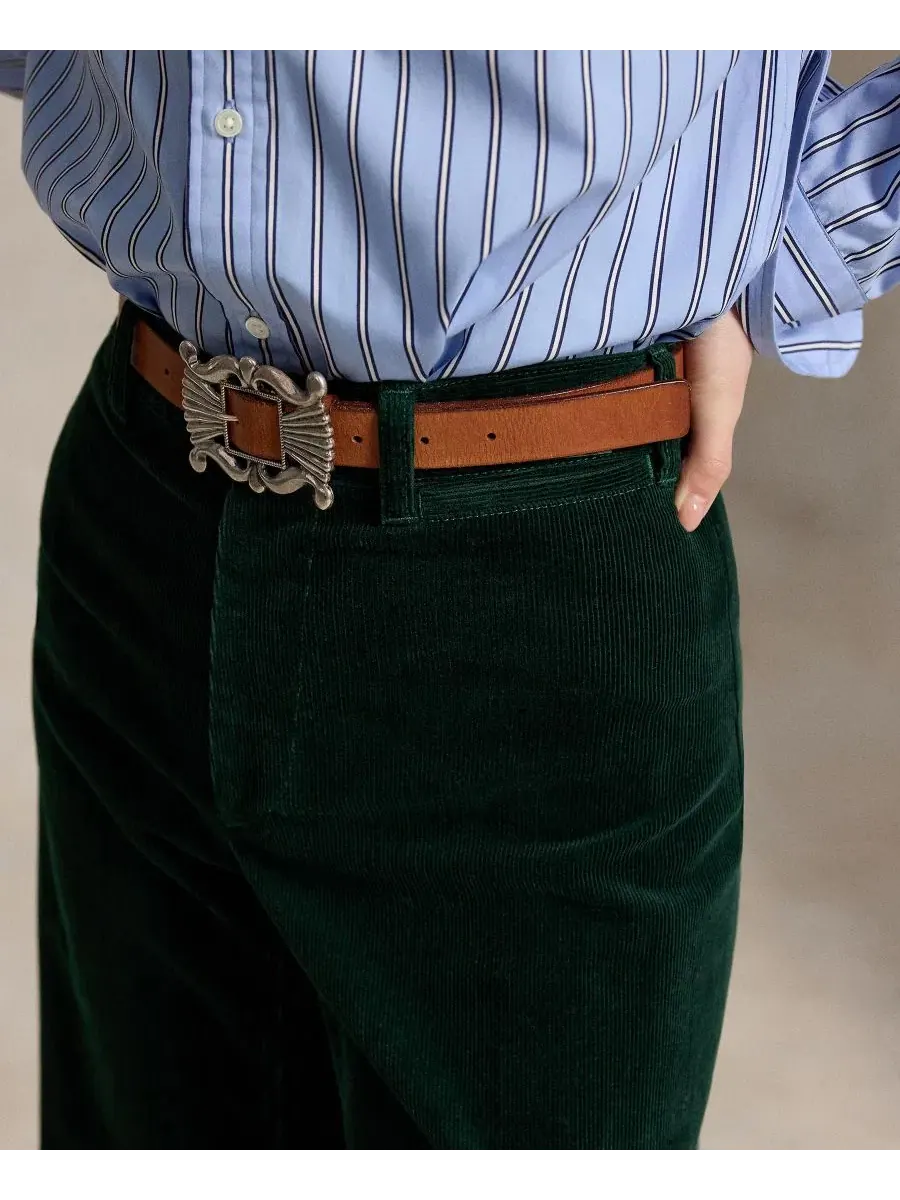 Брюки женские из вельвета Beaton Corduroy Flared Polo Ralph Lauren — изображение 3 из 5, зеленый