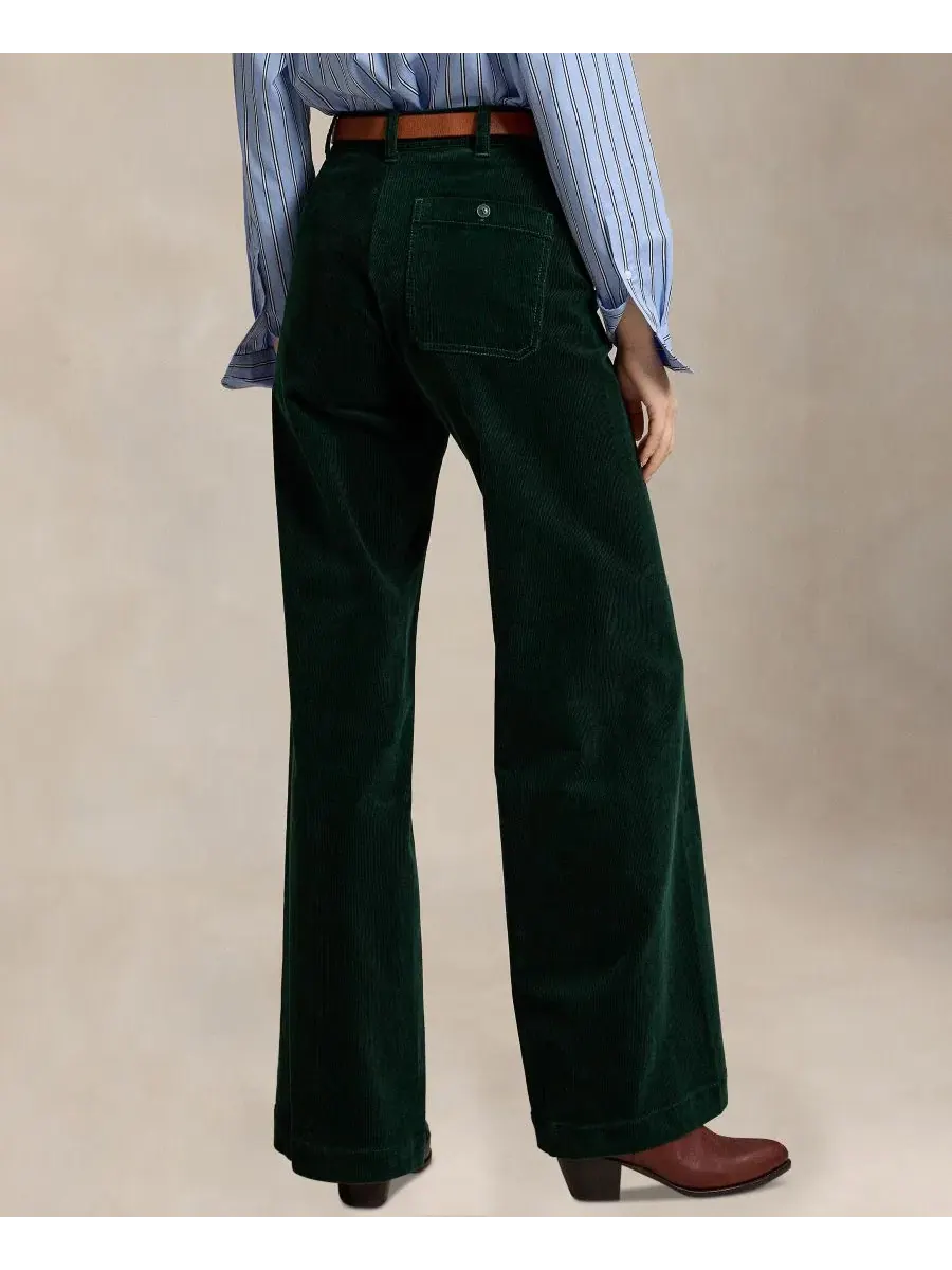 Брюки женские из вельвета Beaton Corduroy Flared Polo Ralph Lauren — изображение 4 из 5, зеленый
