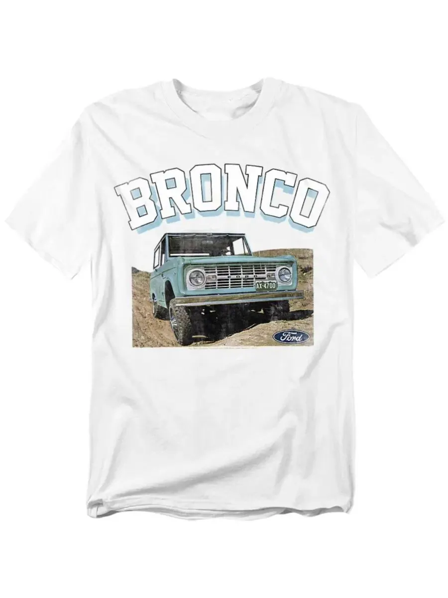Футболка с принтом Ford Bronco Mustang — изображение 1 из 3, белый