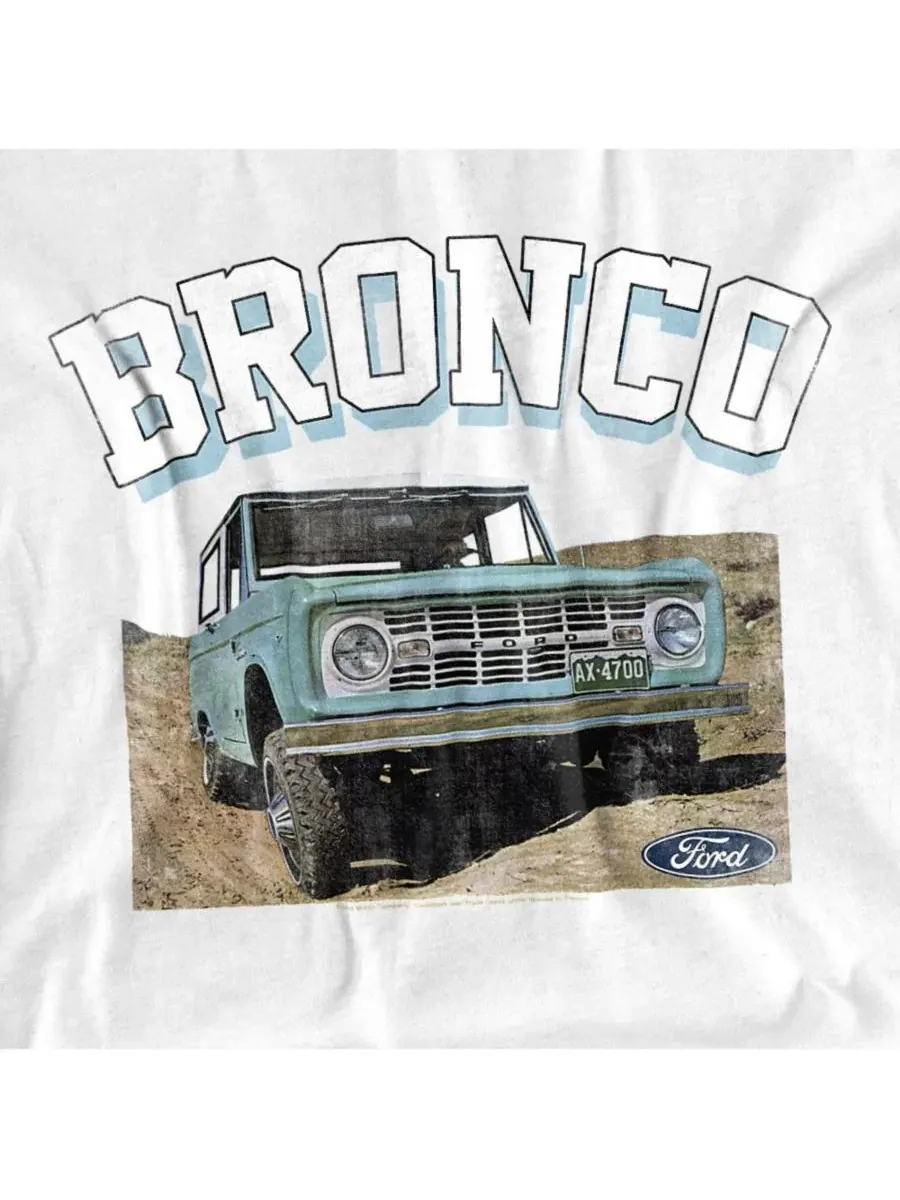 Футболка с принтом Ford Bronco Mustang — изображение 3 из 3, белый