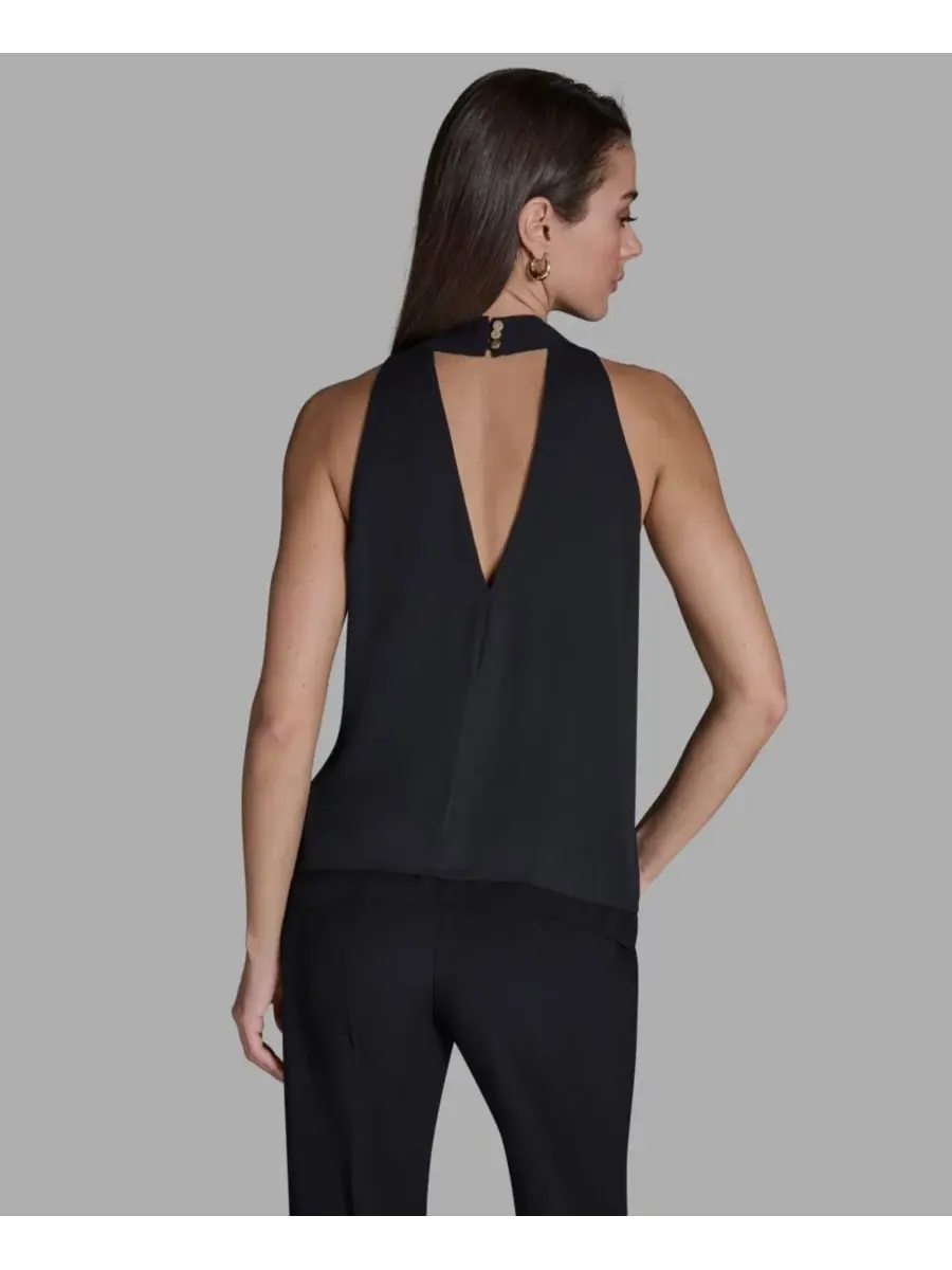Женская блузка без рукавов с воротником-халтером BCBG — изображение 4 из 5, черный