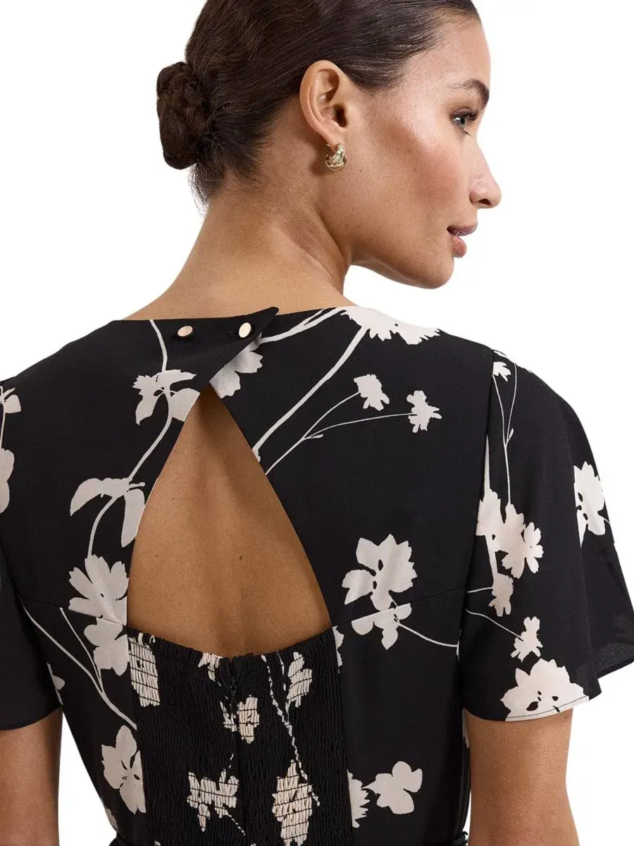 Комбинезон с запахом и широкими штанинами Jolie Floral Phase Eight — изображение 4 из 5, черный/слоновая кость