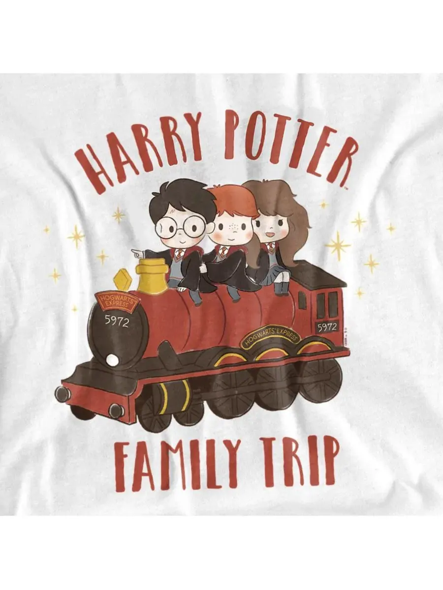 Футболка хлопковая с принтом Family Trip Hogwarts Express Harry Potter — изображение 2 из 3, белый