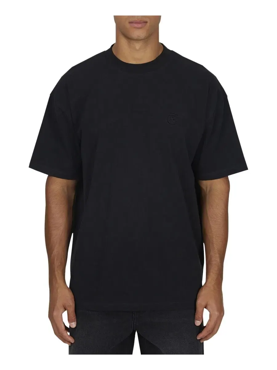 Футболка из фактурного хлопка с вышитым логотипом Emblem Tonal Relaxed Slub Good For Nothing — изображение 1 из 4, черный