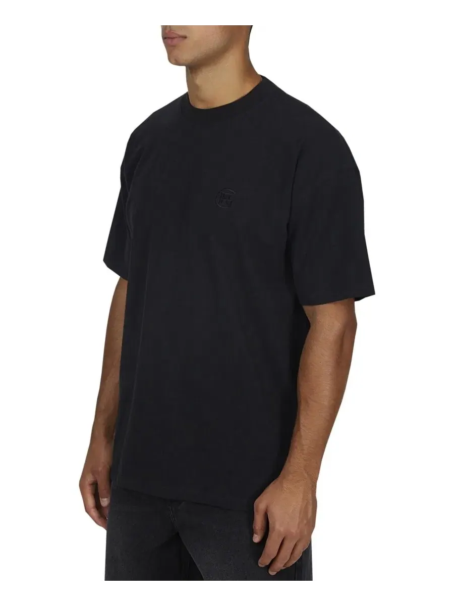 Футболка из фактурного хлопка с вышитым логотипом Emblem Tonal Relaxed Slub Good For Nothing — изображение 3 из 4, черный