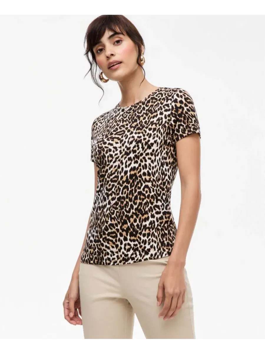 Женская футболка с коротким рукавом и принтом I.N.C. International Concepts, Hani Cheetah — изображение 1 из 7