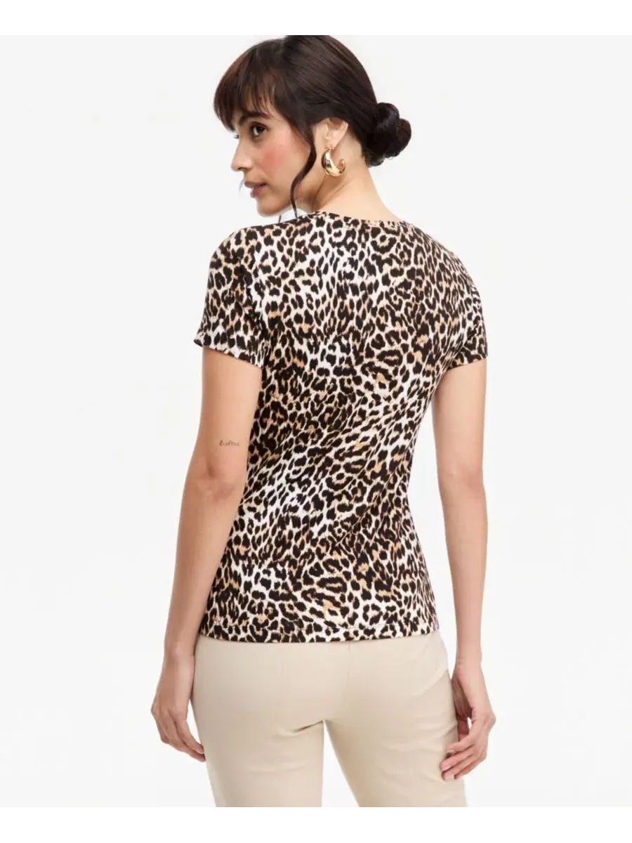 Женская футболка с коротким рукавом и принтом I.N.C. International Concepts, Hani Cheetah — изображение 5 из 7