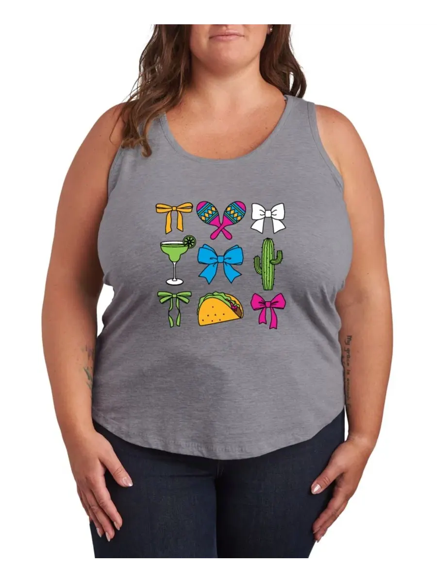 Майка-борцовка с принтом Instant Message Cinco De Mayo Bows Hybrid Apparel — изображение 1 из 3, серый
