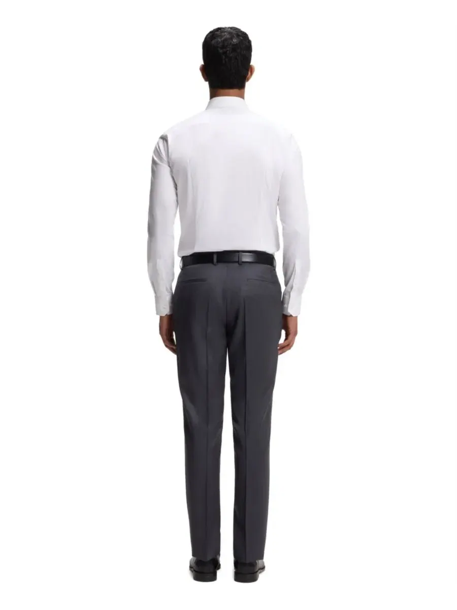 Мужская рубашка из хлопкового поплина с длинным рукавом, Slim Fit Hugo Boss — изображение 3 из 6, белый