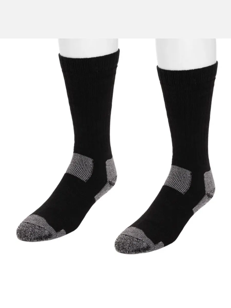 Мужские рабочие носки Ruff N Tuff с металлическим носком, 2 пары в упаковке MUK LUKS — изображение 2 из 3, черный