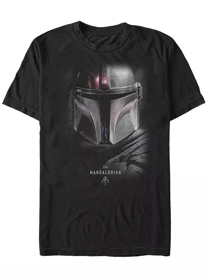 Мужская футболка с изображением шлема Mandalorian Big Face из сериала «Звездные войны» Fifth Sun — изображение 1 из 1, черный