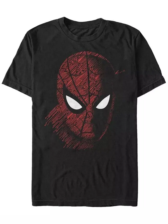 Футболка с коротким рукавом Marvel Men's Spider Man Far From Home Tech Big Face Fifth Sun — изображение 1 из 1, черный