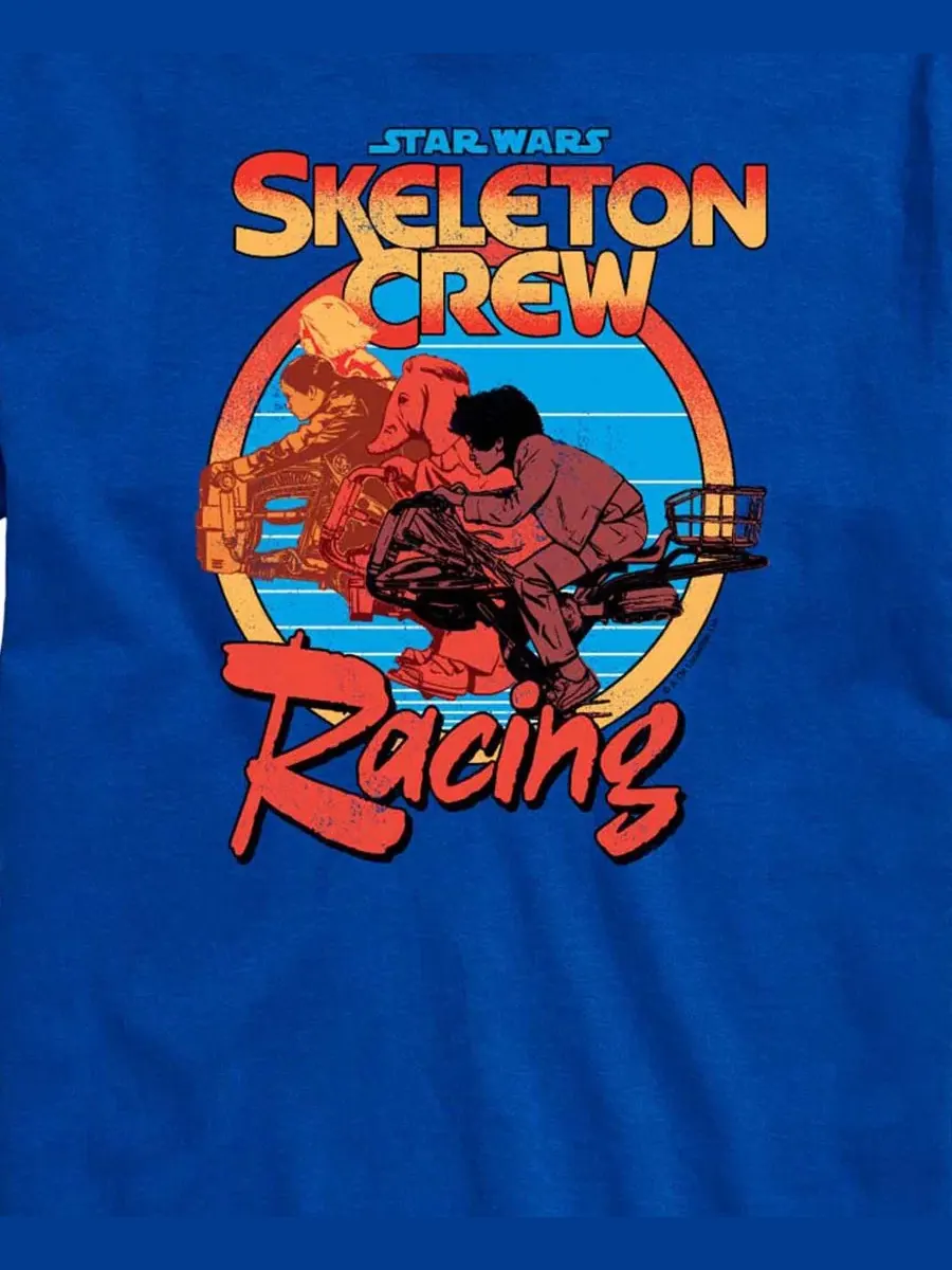 Мужская футболка с коротким рукавом и графическим принтом Star Wars Skeleton Crew Racing Airwaves — изображение 3 из 3, синий