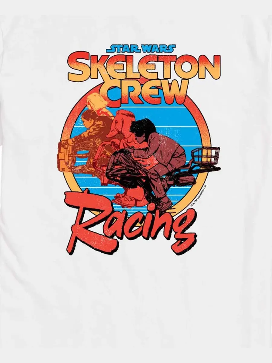 Мужская футболка с коротким рукавом и графическим принтом Star Wars Skeleton Crew Racing Airwaves — изображение 3 из 3, белый