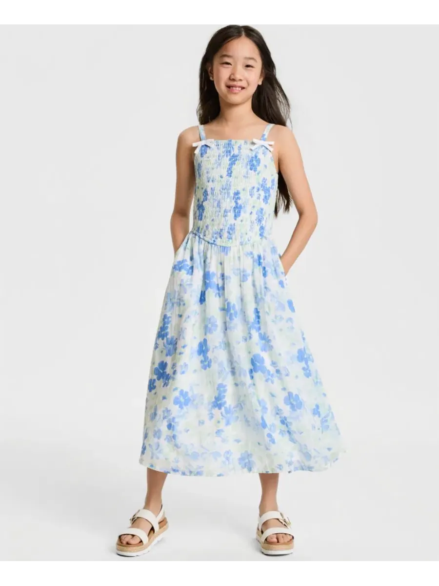 Длинное платье с присборенной юбкой для девочек Abercrombie Kids — изображение 1 из 9