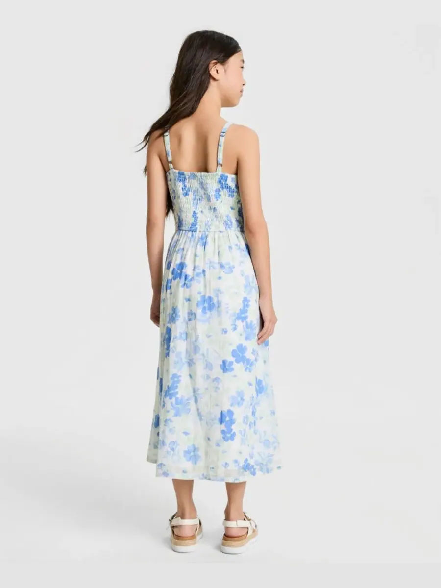 Длинное платье с присборенной юбкой для девочек Abercrombie Kids — изображение 3 из 9