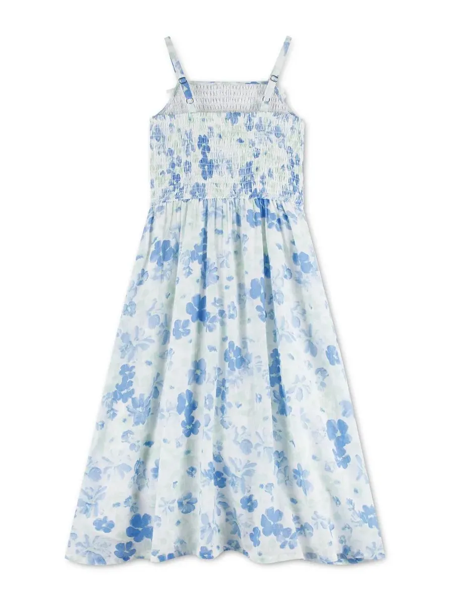 Длинное платье с присборенной юбкой для девочек Abercrombie Kids — изображение 5 из 9