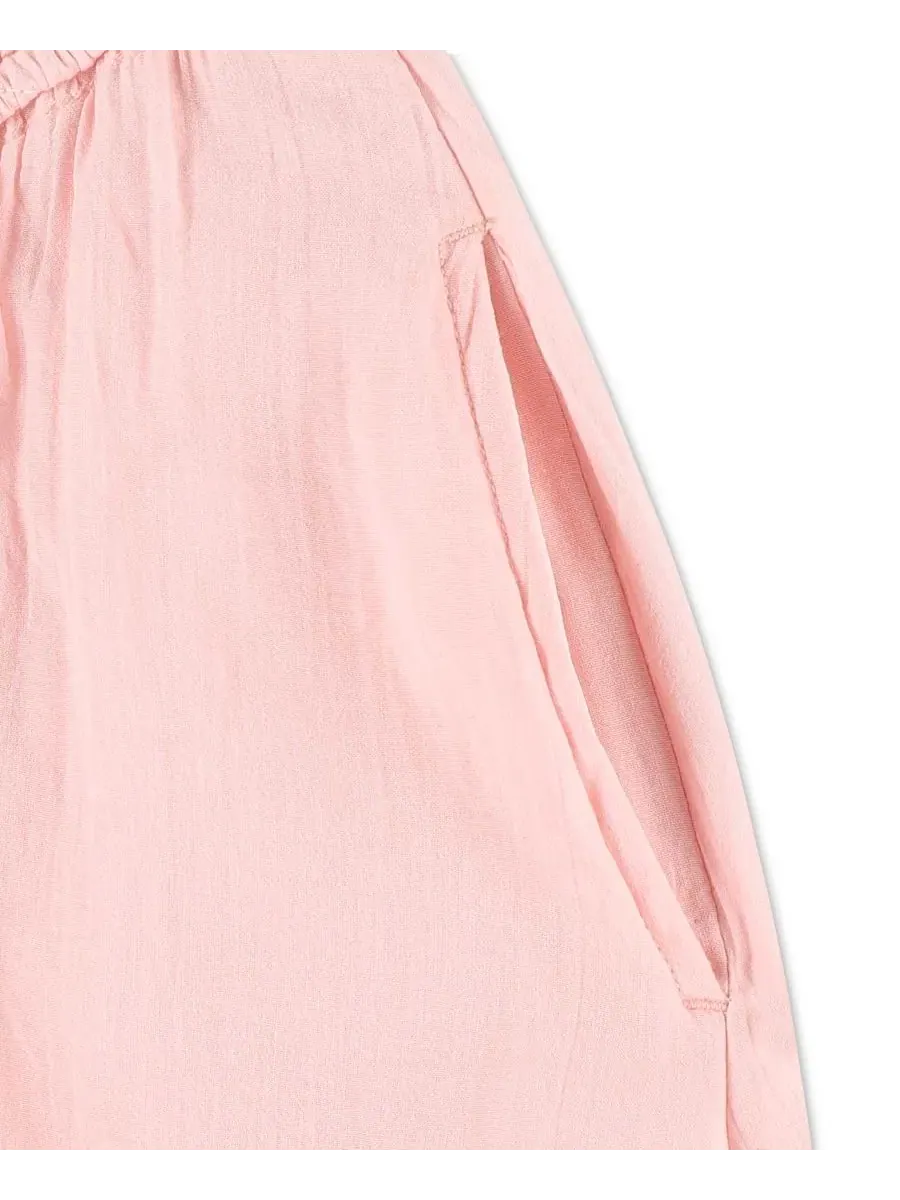 Длинное платье с присборенной юбкой для девочек Abercrombie Kids — изображение 5 из 6, розовый