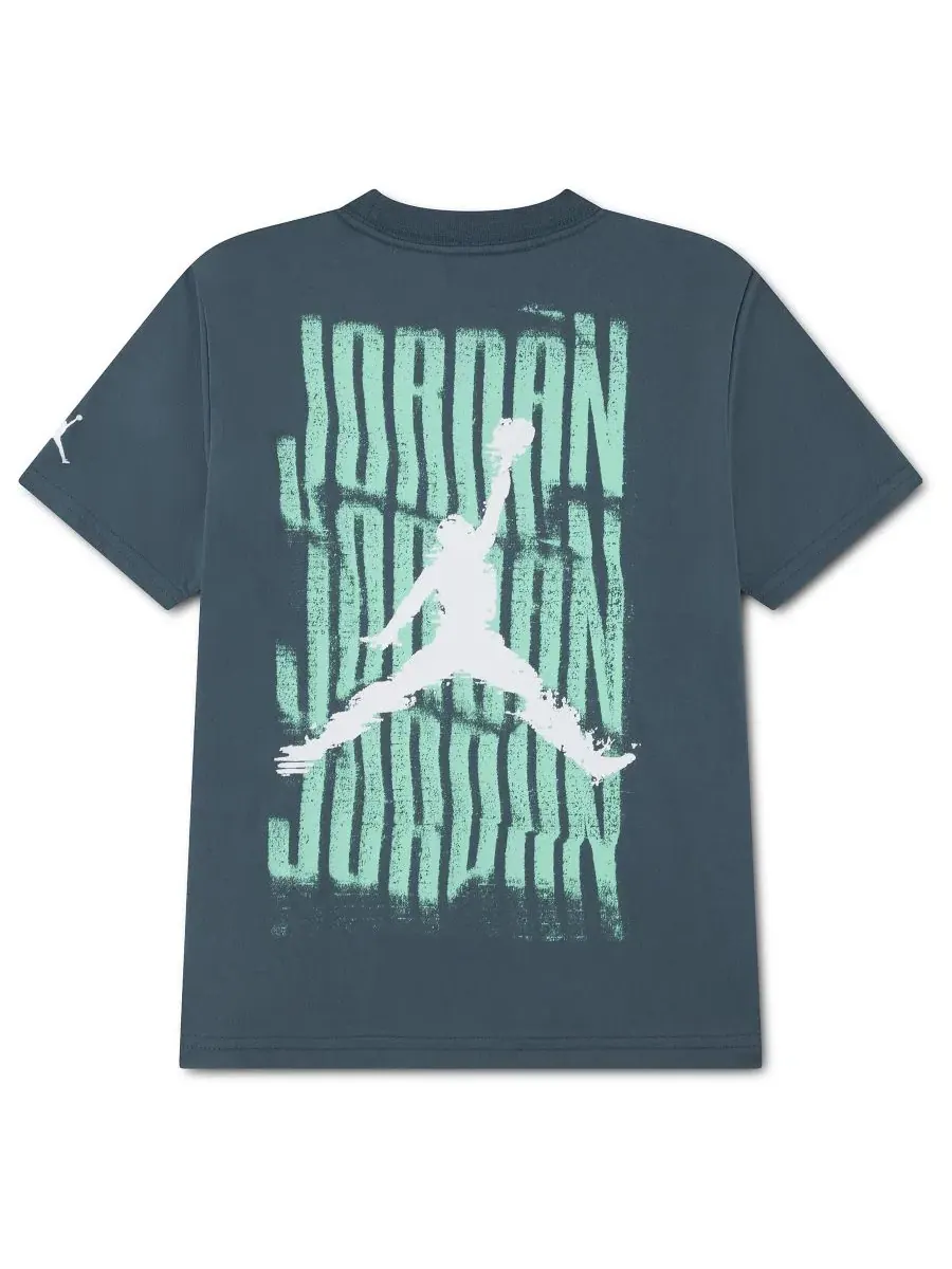 Детская футболка с круглым вырезом для мальчиков (2T-4T) Jordan — изображение 2 из 3, зеленый