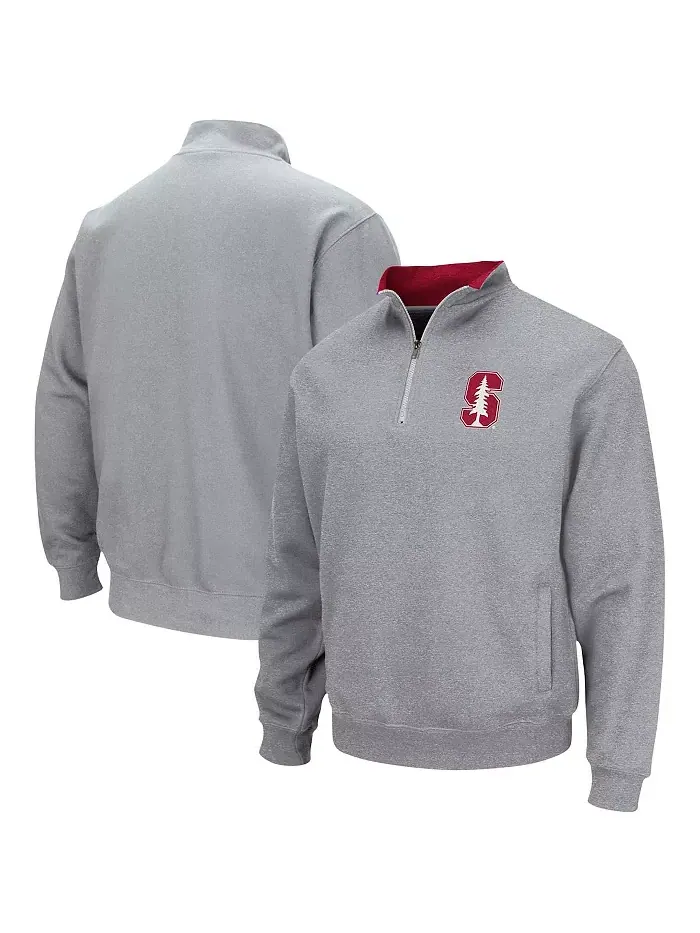 Толстовка Men's Stanford Cardinal Tortugas Logo Quarter-Zip Jacket Colosseum — изображение 1 из 5, серый