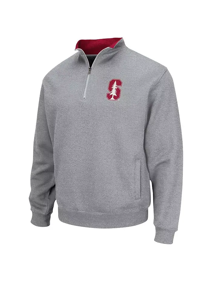 Толстовка Men's Stanford Cardinal Tortugas Logo Quarter-Zip Jacket Colosseum — изображение 2 из 5, серый