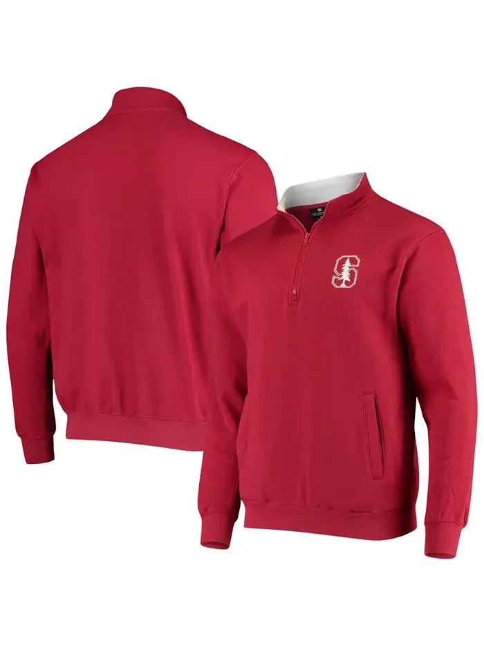 Толстовка Men's Stanford Cardinal Tortugas Logo Quarter-Zip Jacket Colosseum — изображение 1 из 3, красный