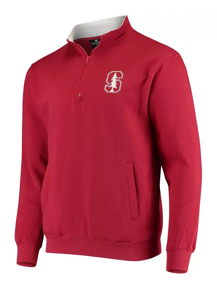 Толстовка Men's Stanford Cardinal Tortugas Logo Quarter-Zip Jacket Colosseum — изображение 2 из 3, красный