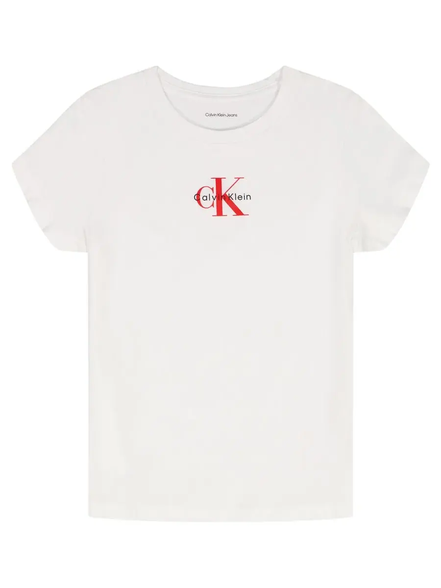Футболка с коротким рукавом для девочек 8-16 лет Calvin Klein — изображение 1 из 4, белый