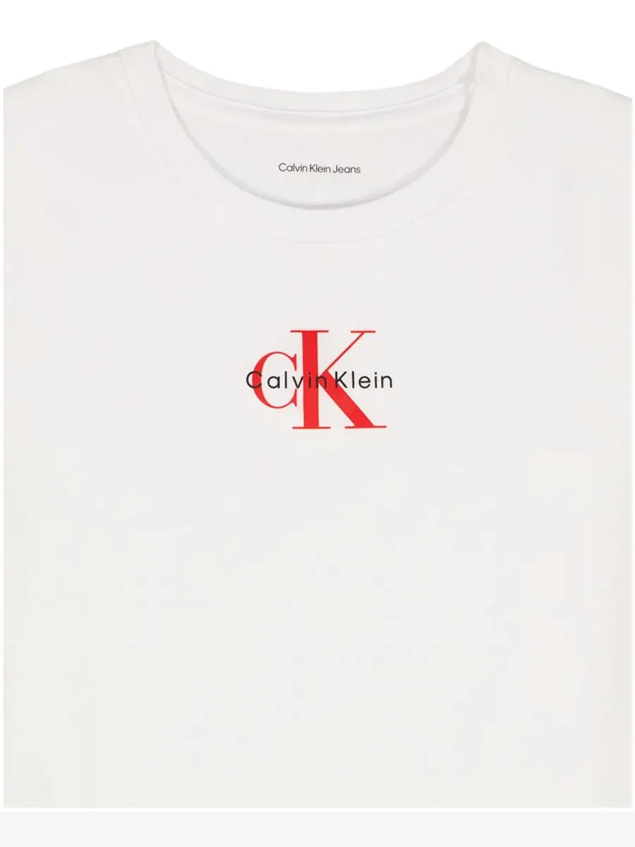 Футболка с коротким рукавом для девочек 8-16 лет Calvin Klein — изображение 3 из 4, белый