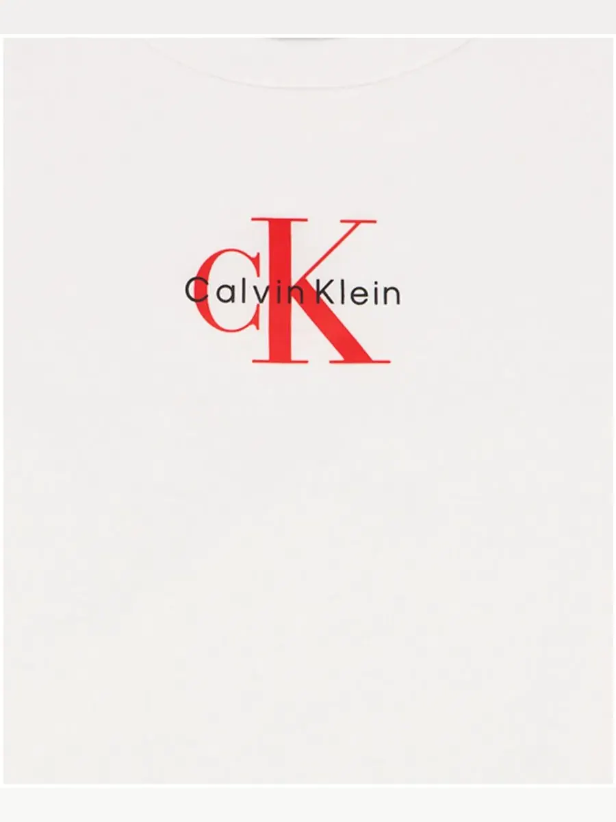 Футболка с коротким рукавом для девочек 8-16 лет Calvin Klein — изображение 4 из 4, белый