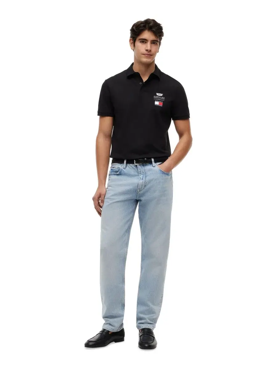 Мужская поло-рубашка с логотипом Cadillac F1 Tommy Hilfiger — изображение 2 из 5, черный