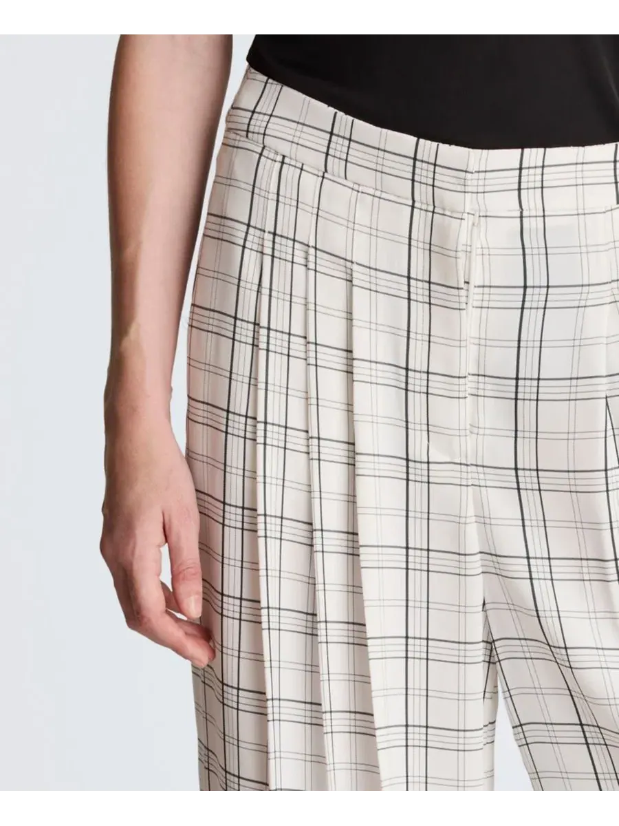 Женские широкие брюки с тройной складкой Kenneth Cole — изображение 7 из 9, белый/черный