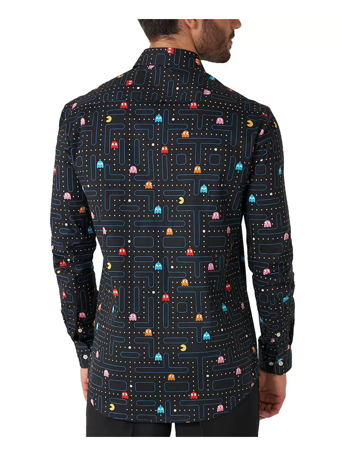 Мужская принтованная рубашки для тематических вечеринок для мужчин OppoSuits — изображение 2 из 6, черный
