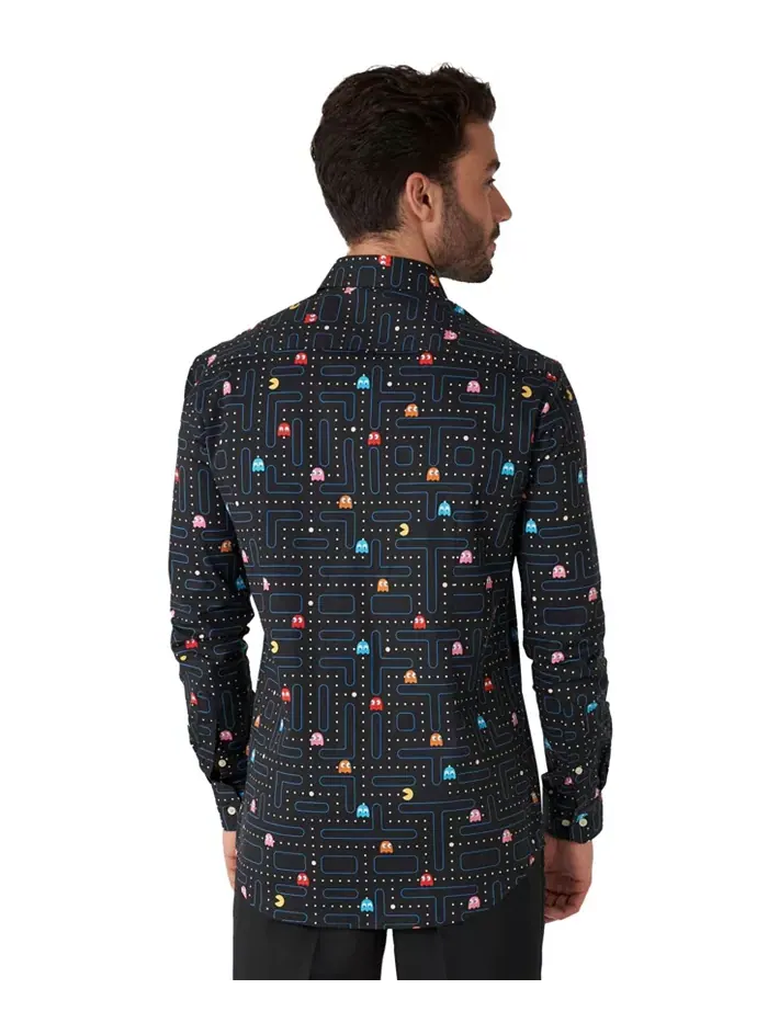 Мужская принтованная рубашки для тематических вечеринок для мужчин OppoSuits — изображение 4 из 6, черный